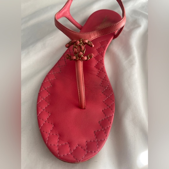 Pink ankle strap Chanel sandals - Picture 6 of 16